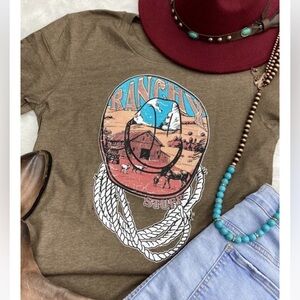Ranch Stuff Tee- Brown